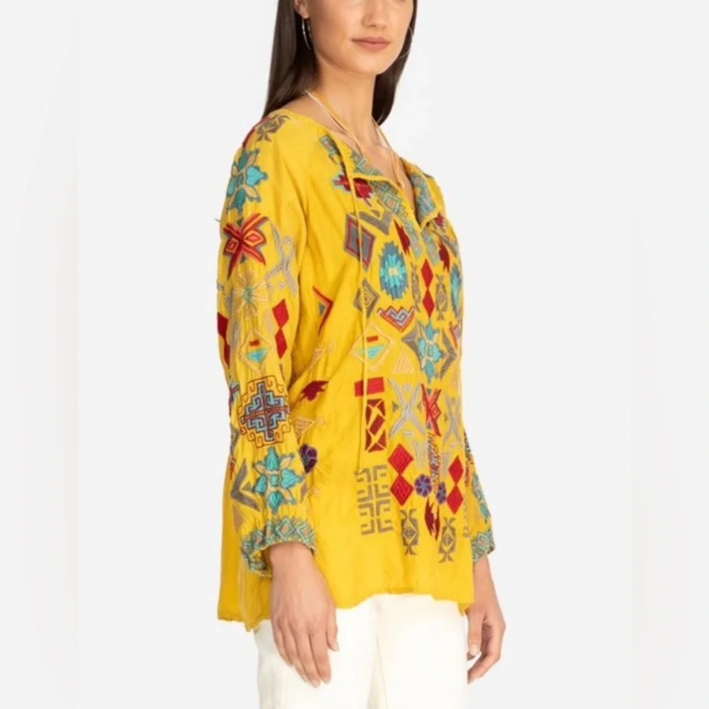 Johnny Was Biya Ziggy cupra blouse - Picture 4 of 6